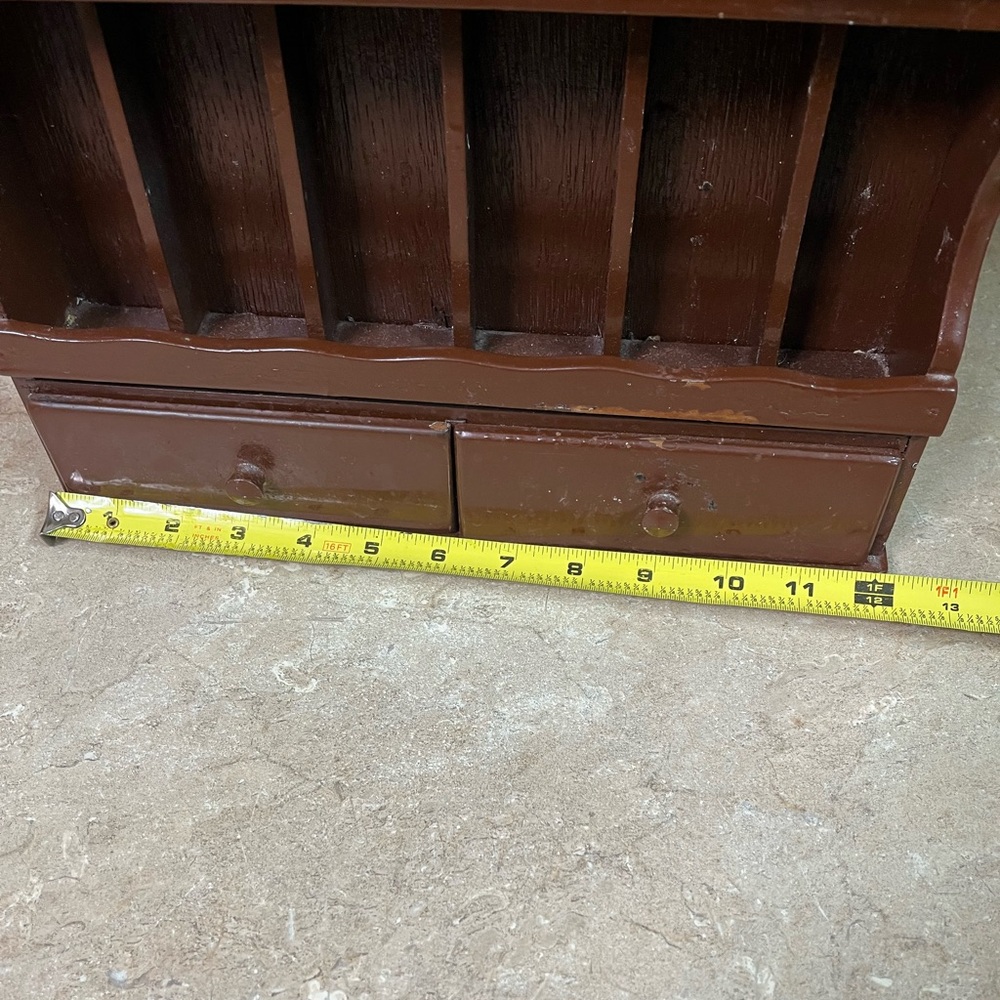 Vintage Wooden Spice Rack Organizer in Dark Brown - Picture 2 of 6